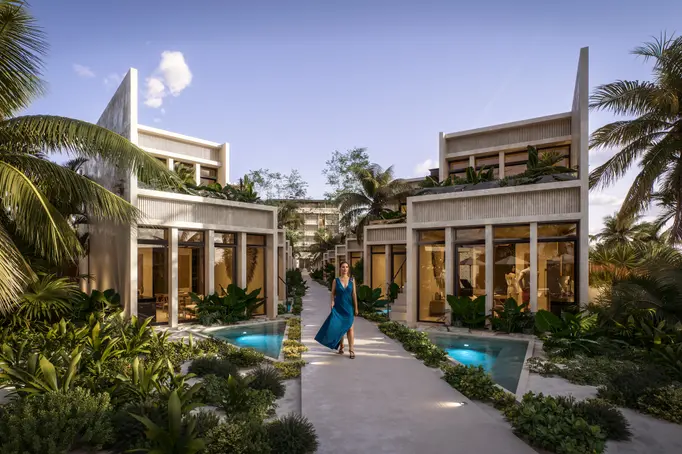 Fachada moderna en Costa Sisal Yucatán